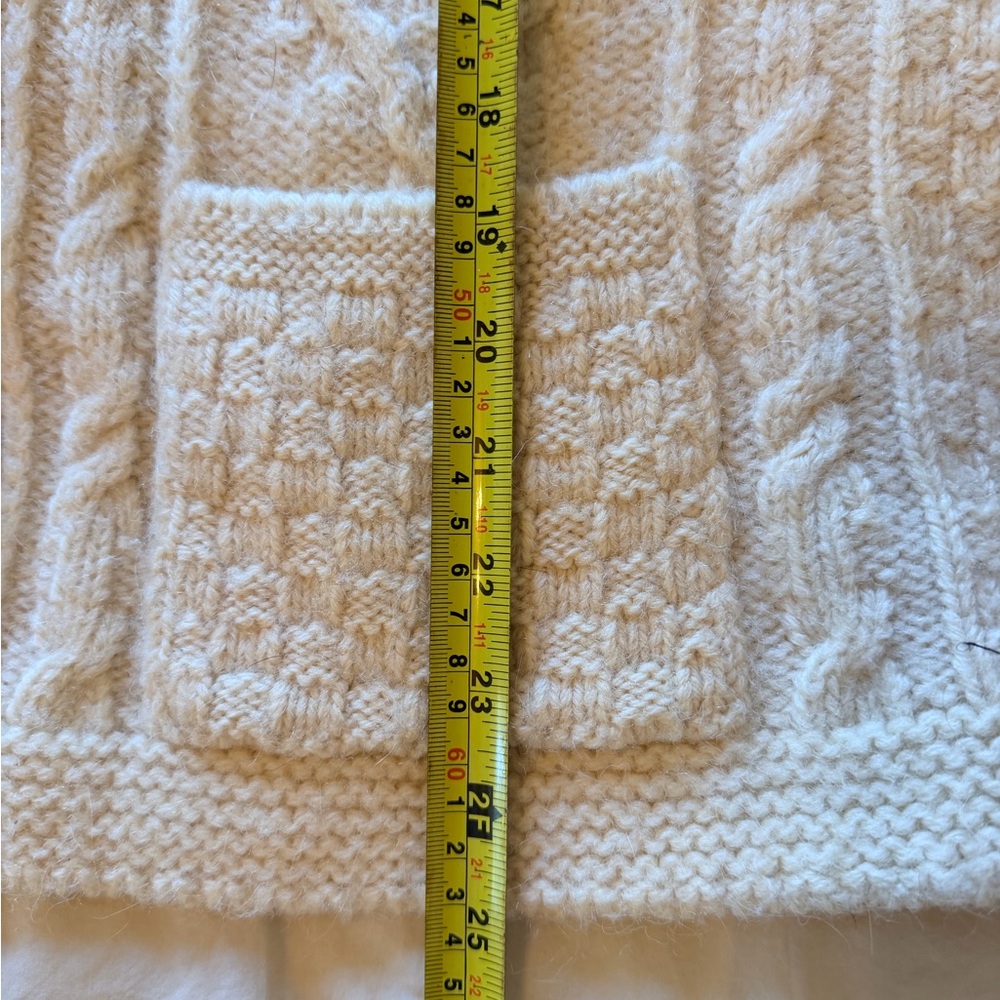 Aran Crafts Ireland 100% Wool Fisherman Cable Knit Cardigan Sweater L - Picture 7 of 10